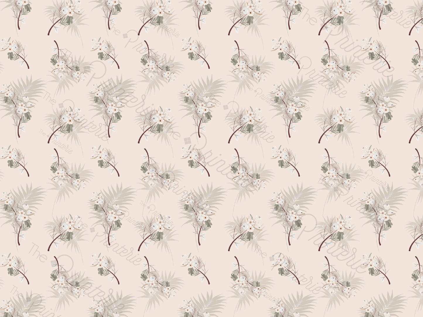 Beige Hawaiian Flowers Crop Proof