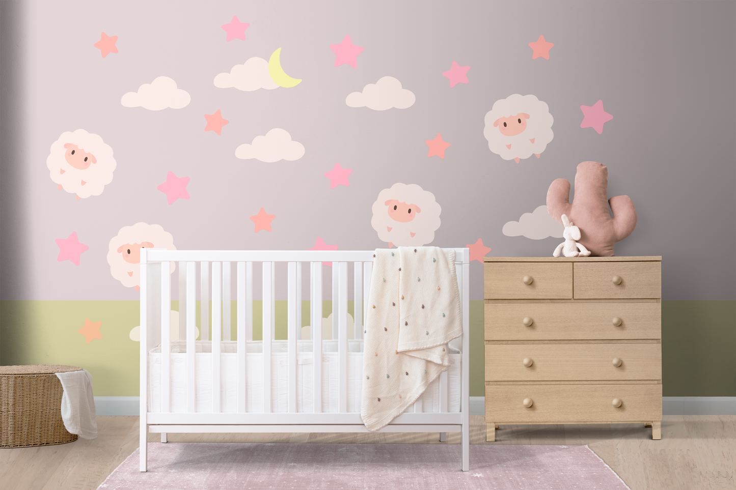 Baby Sheep & Stars - Sticker Decals