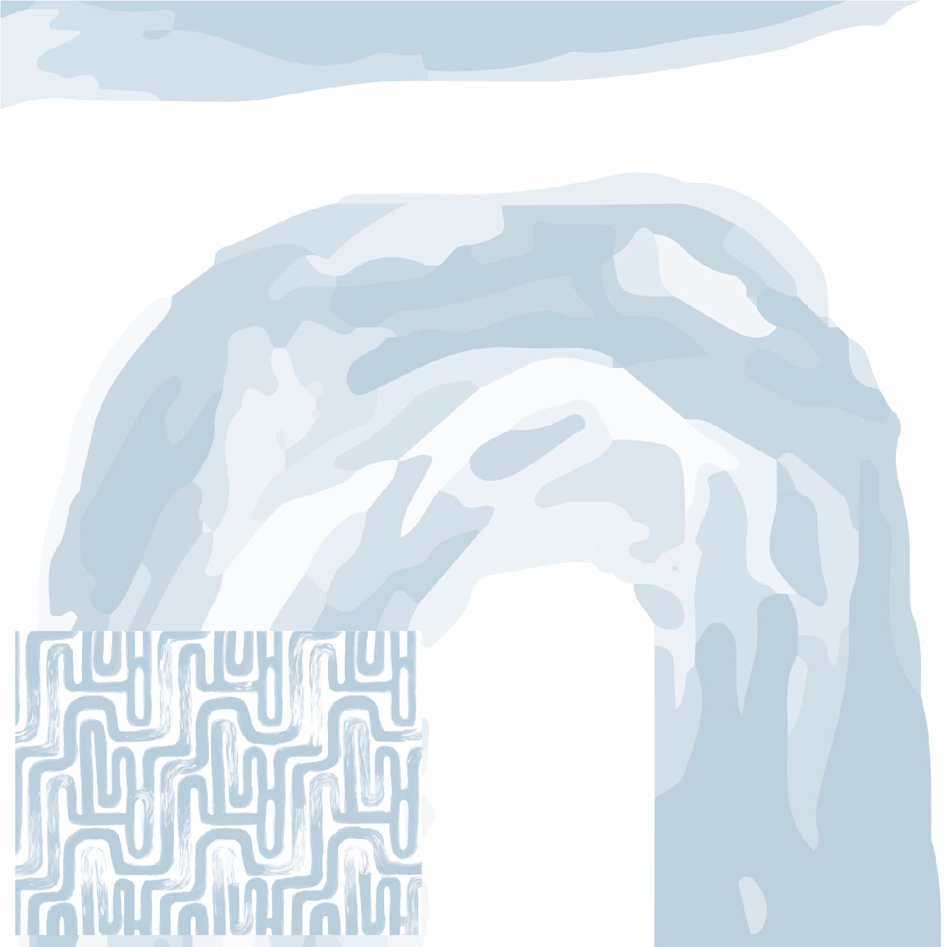 Blue Brush Stroke Maze