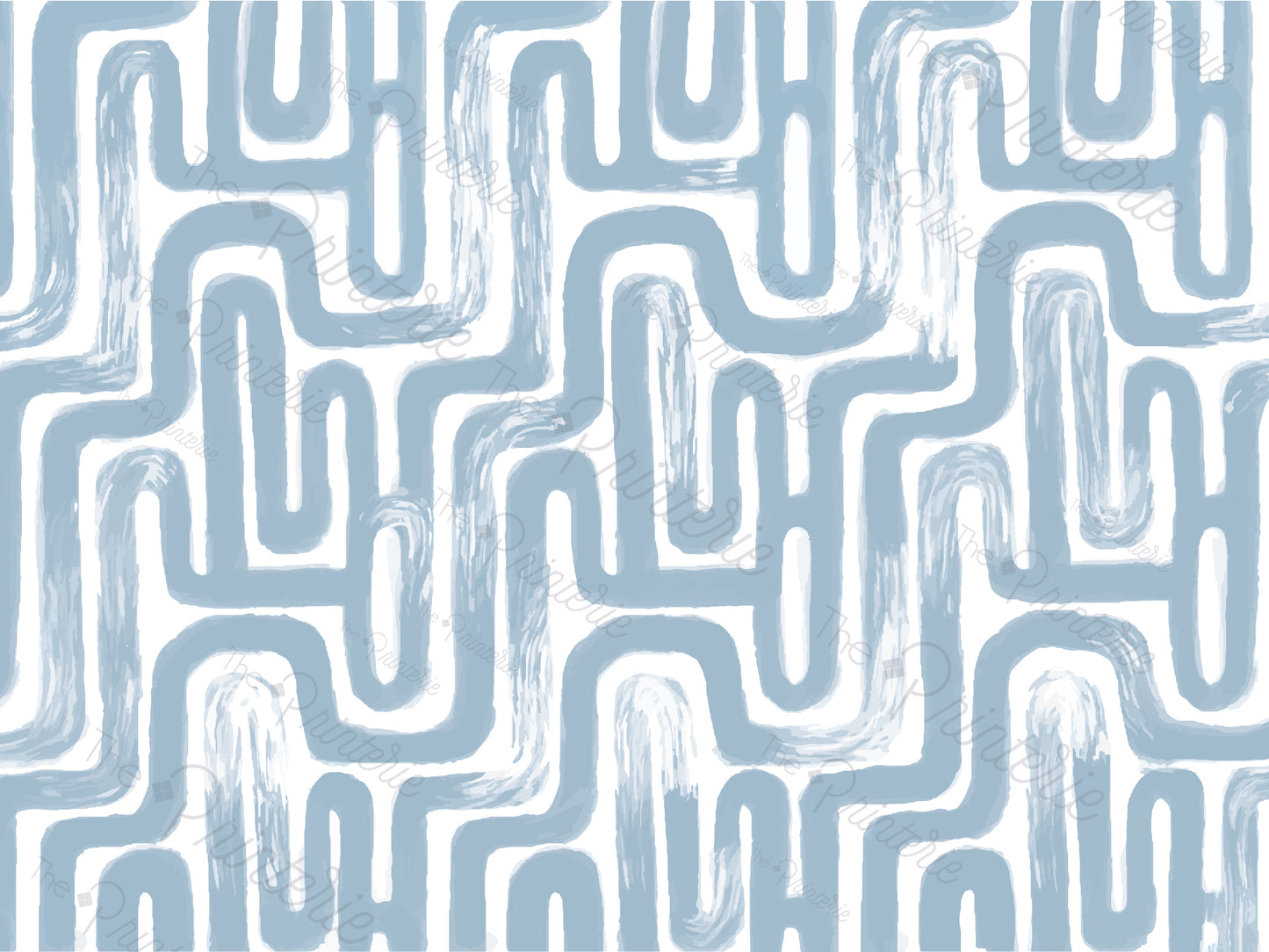 Blue Brush Stroke Maze