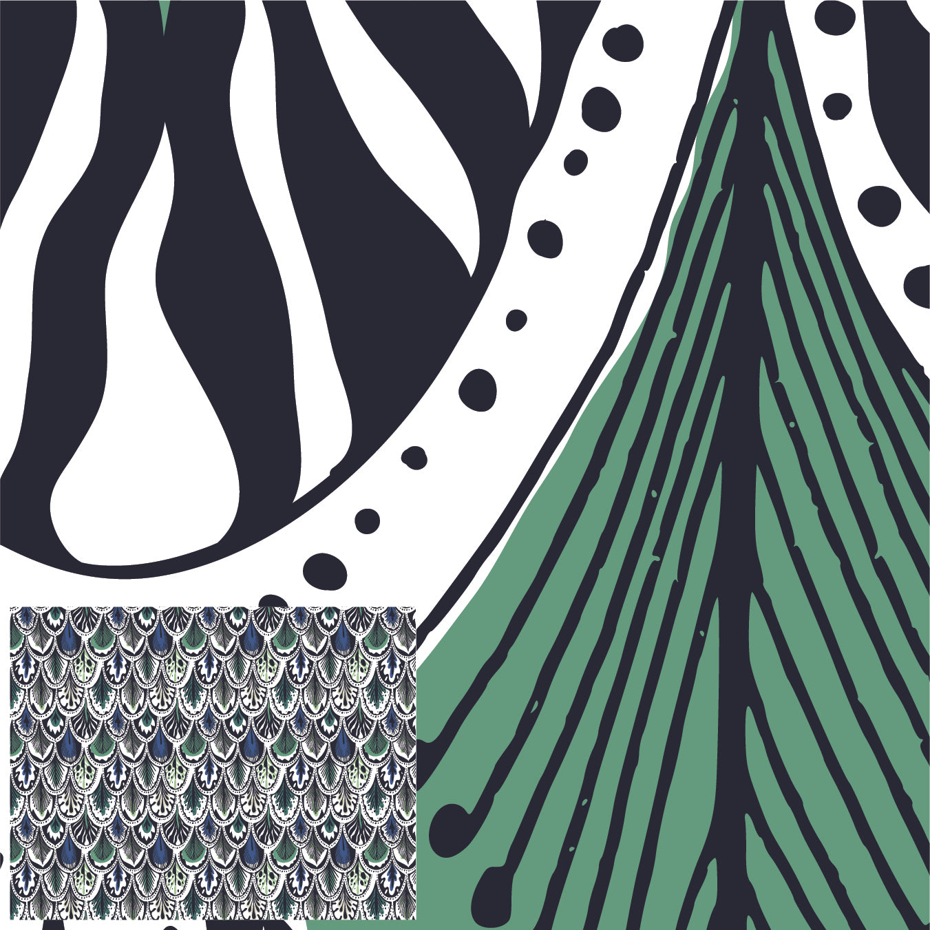 Blue Green Feathers