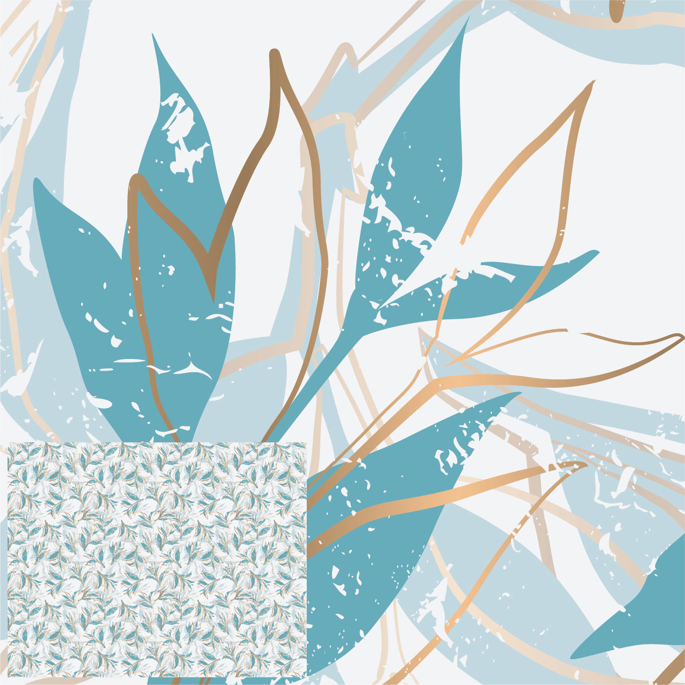 Green & Gold Leaves