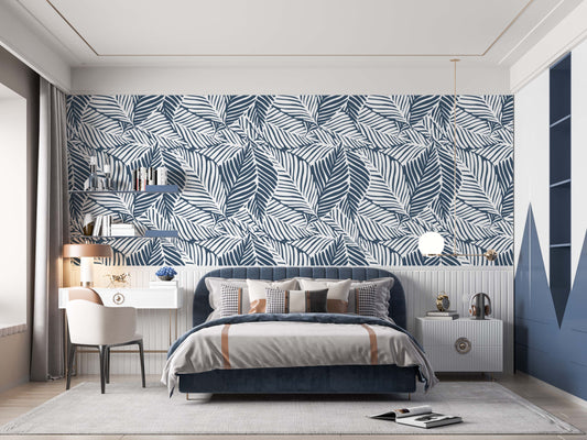Monochrome Blue Leaves