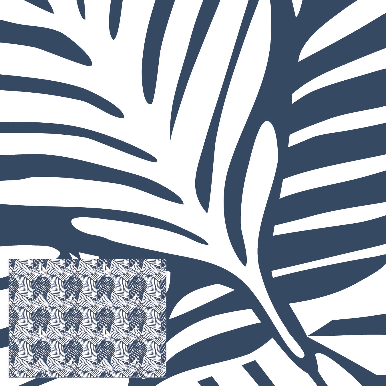 Monochrome Blue Leaves