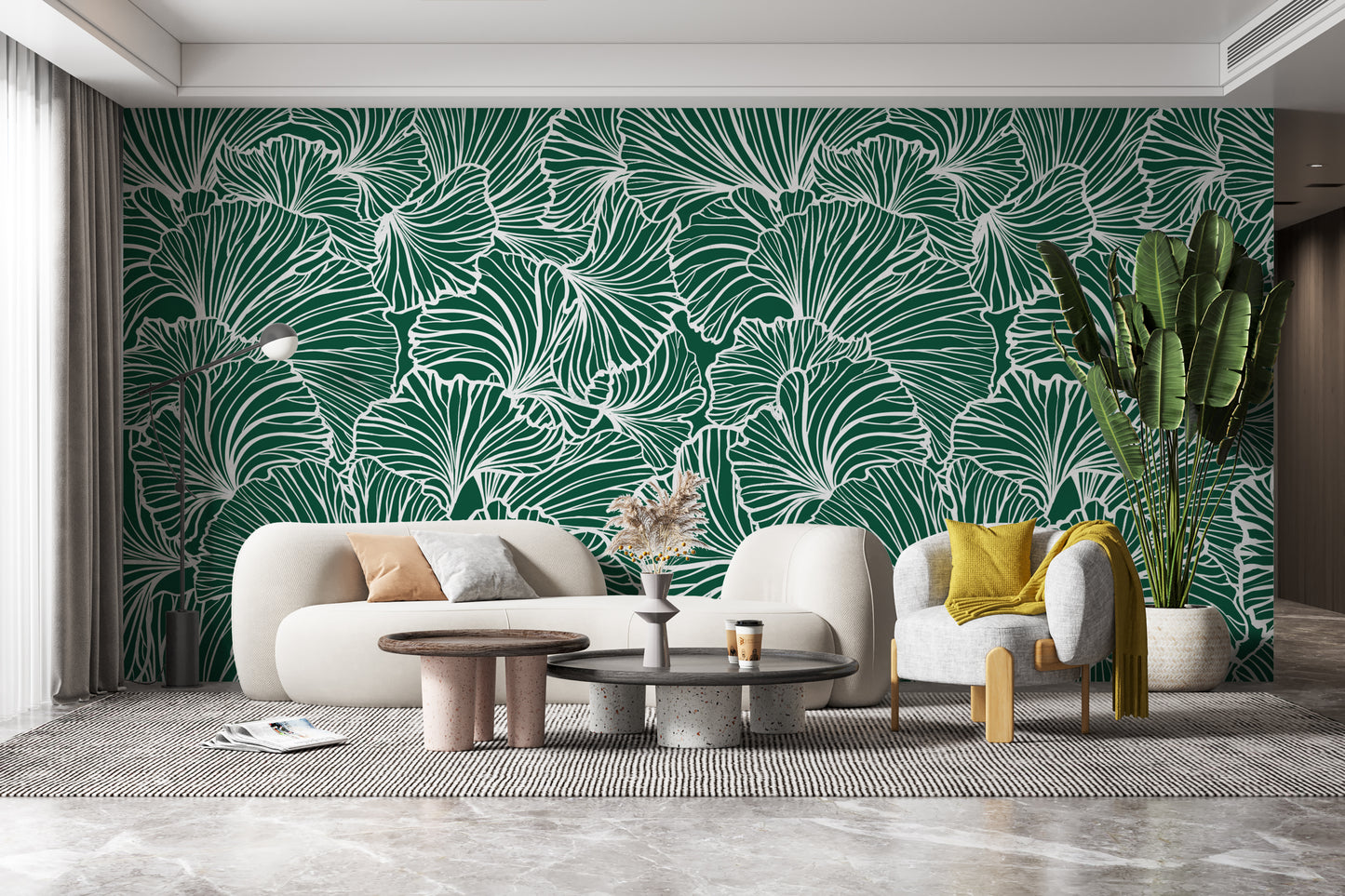 Green & White Leaves