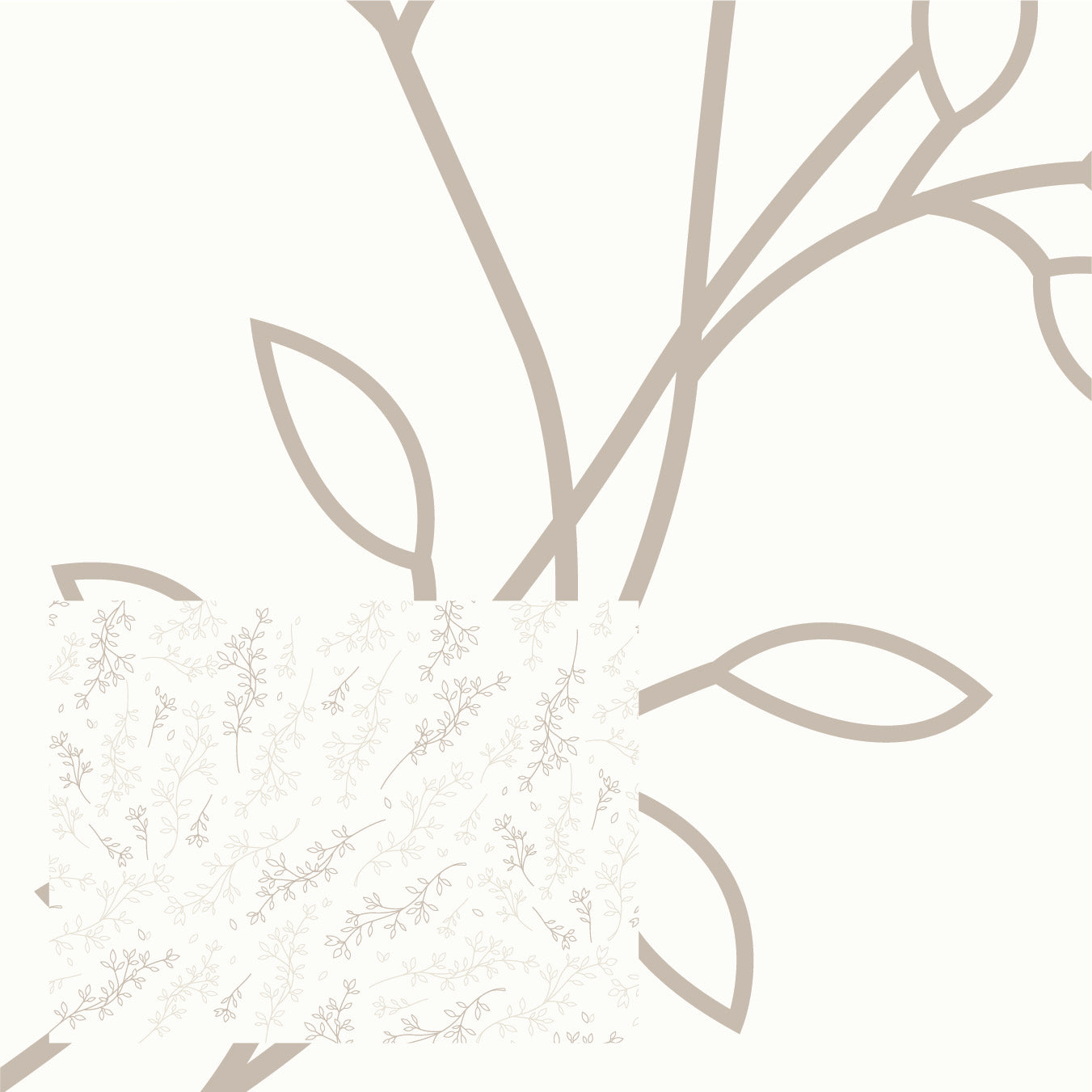 Brown & Tan Line Leaves