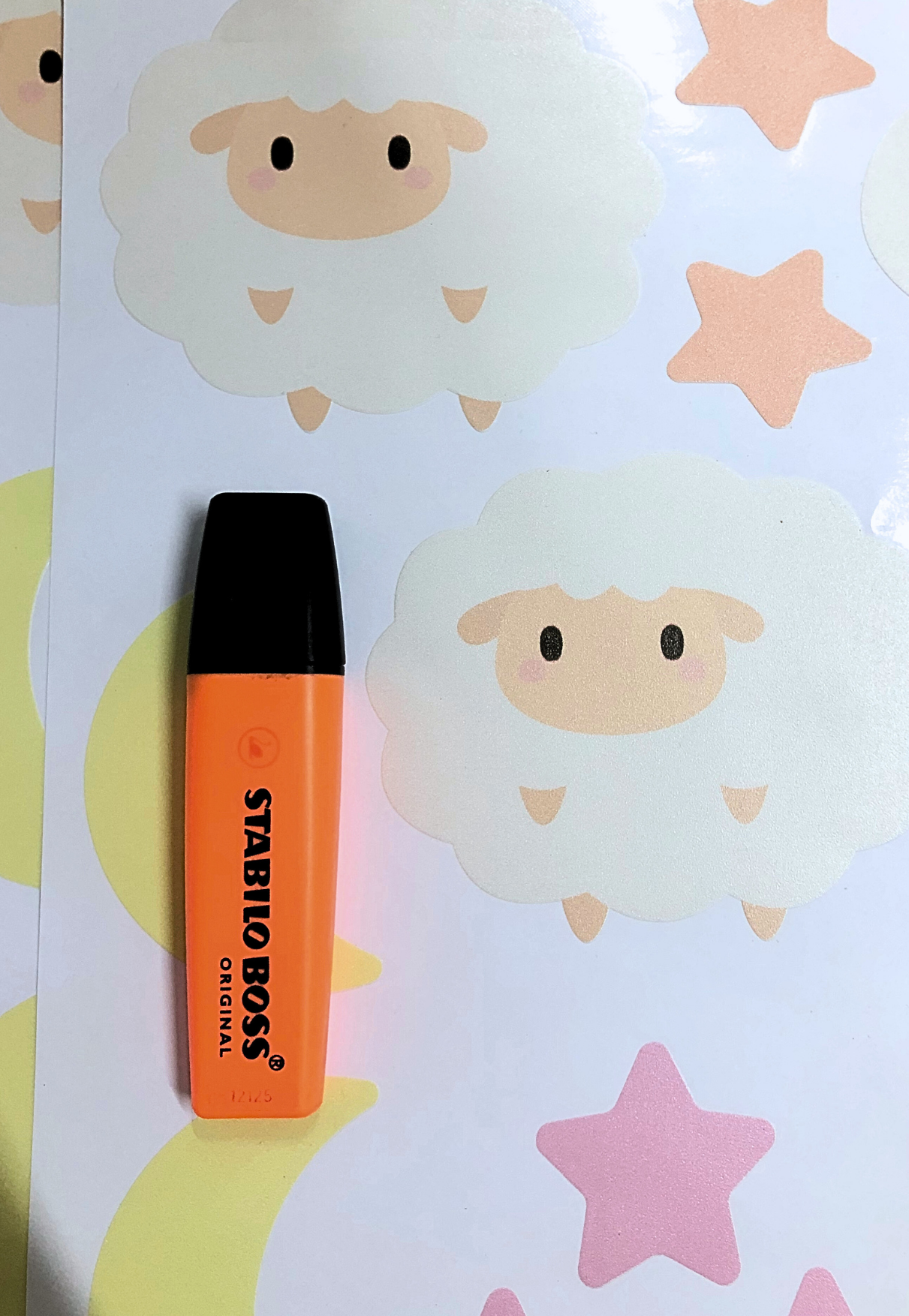 Baby Sheep and Stars - Mini Sticker Decals