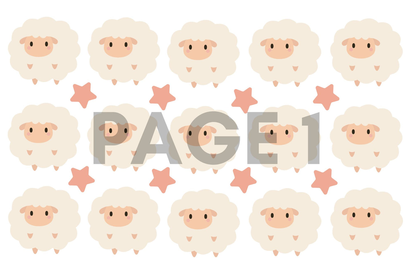 Baby Sheep & Stars - Sticker Decals