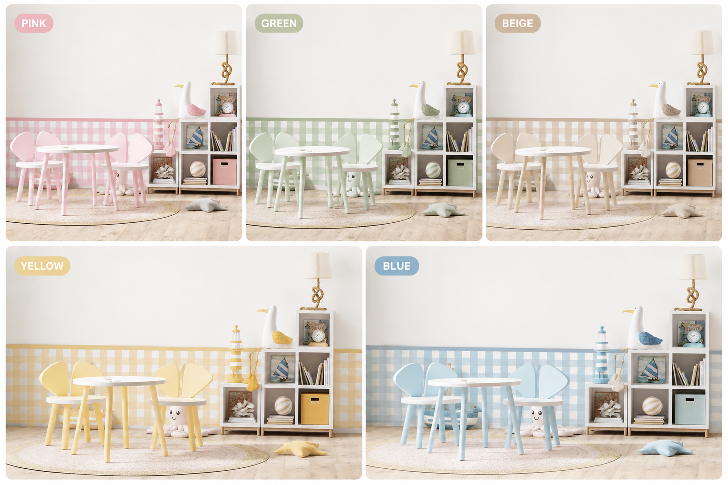 Gingham Half Wall Removable Sticker Decals
