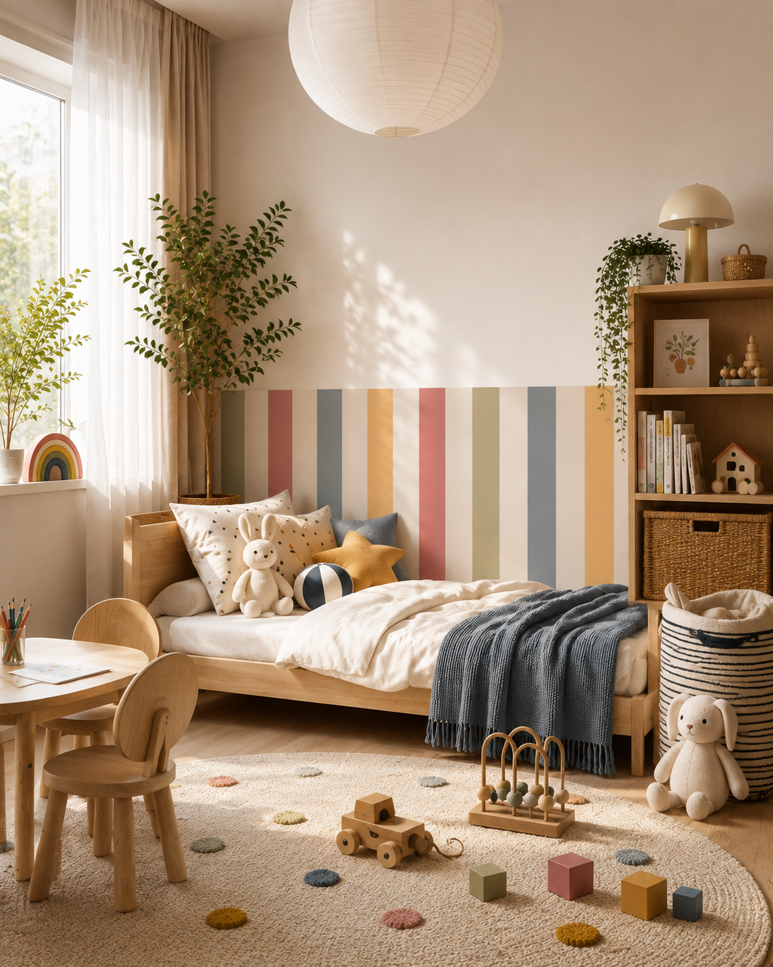 Pastel Stripes Half Wall Removable Sticker Decals
