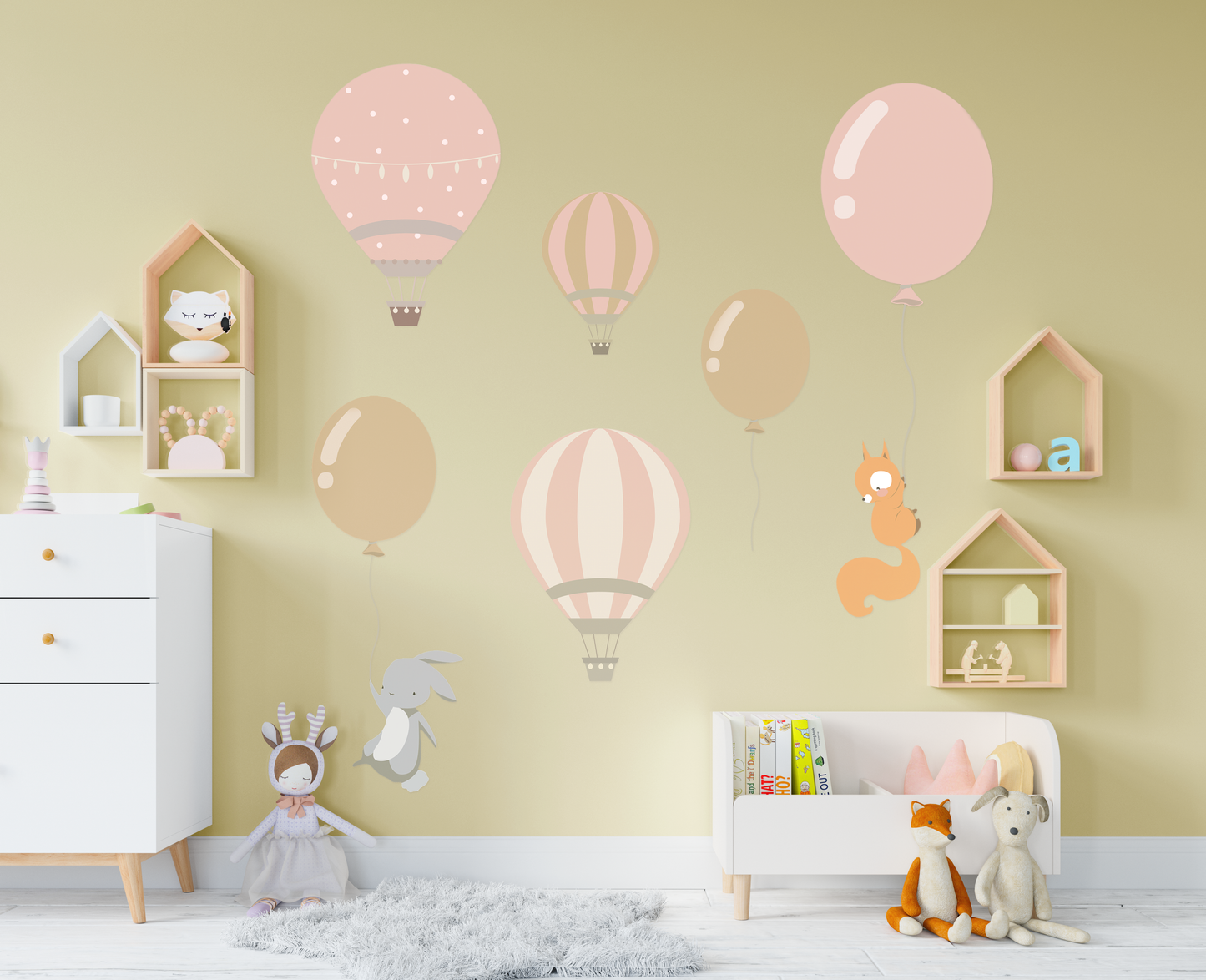 Hot Air Balloons and Animals - Sticker Decals