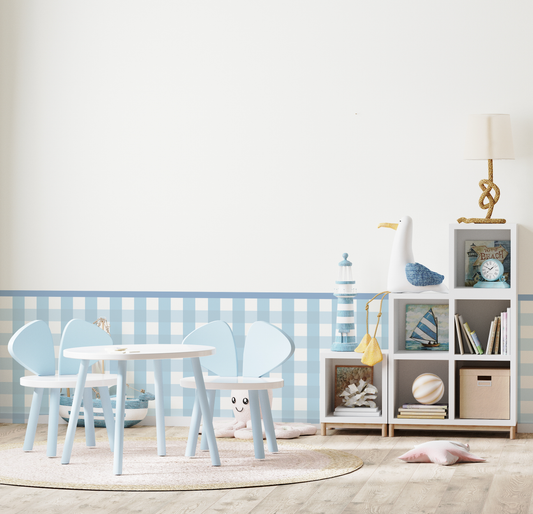 Gingham Half Wall Removable Sticker Decals