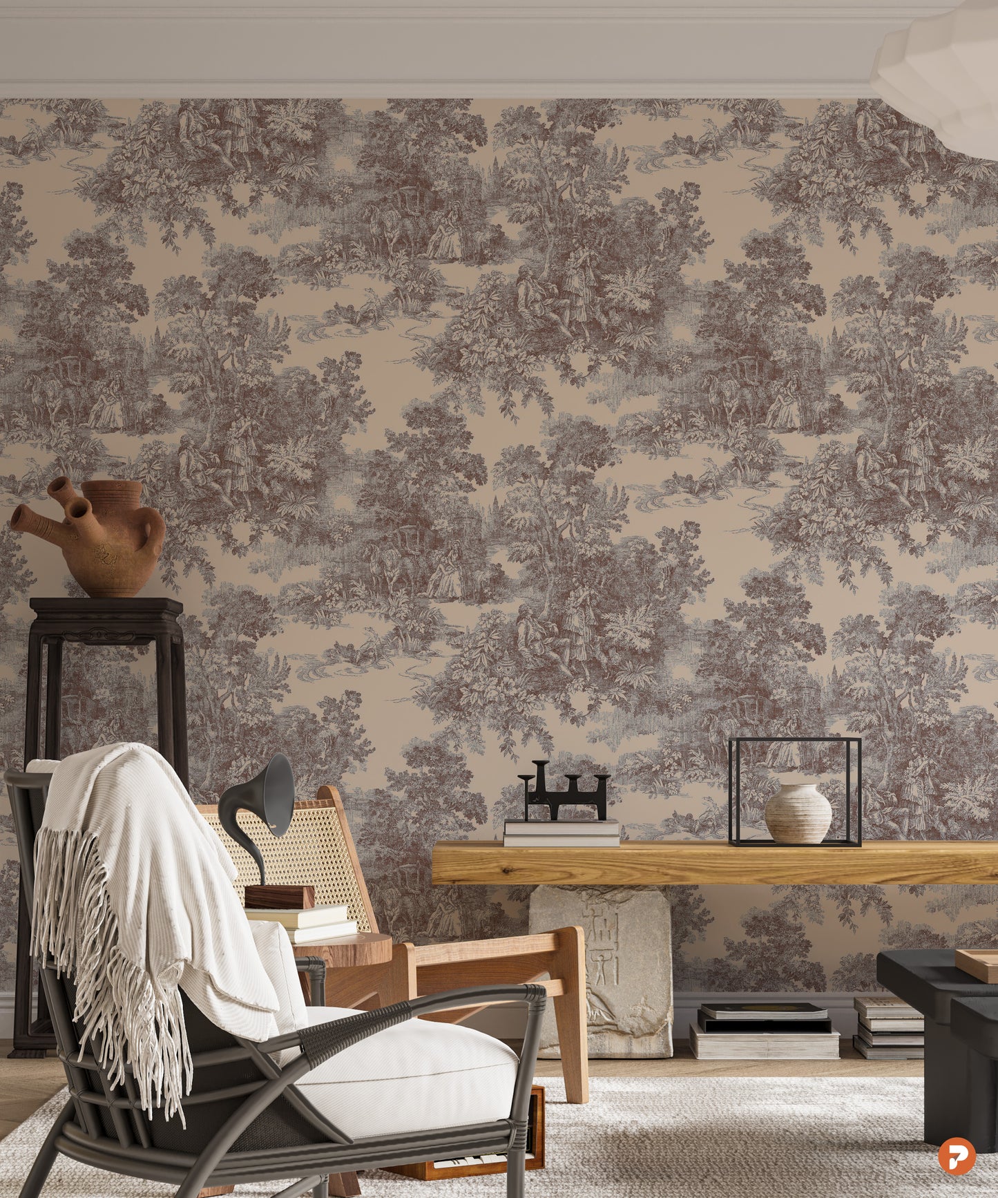 Beige Toile De Jouy