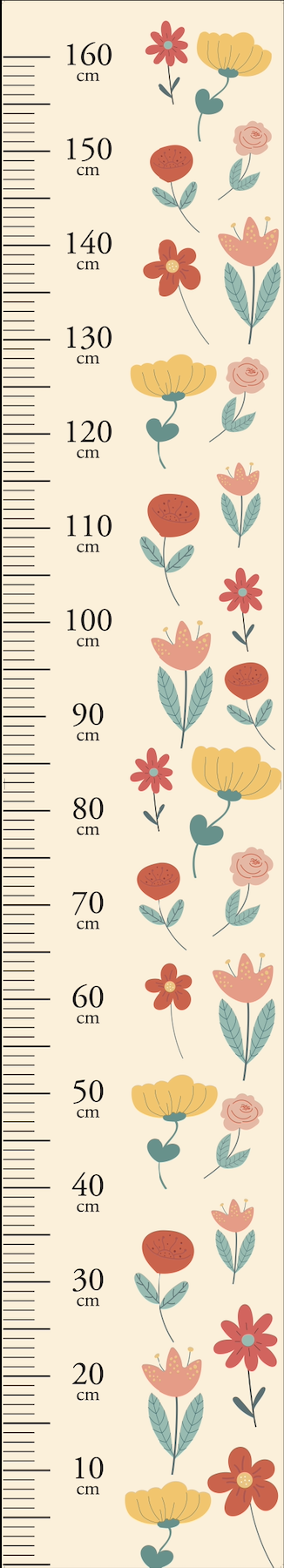 Minimal Botanical Height Chart