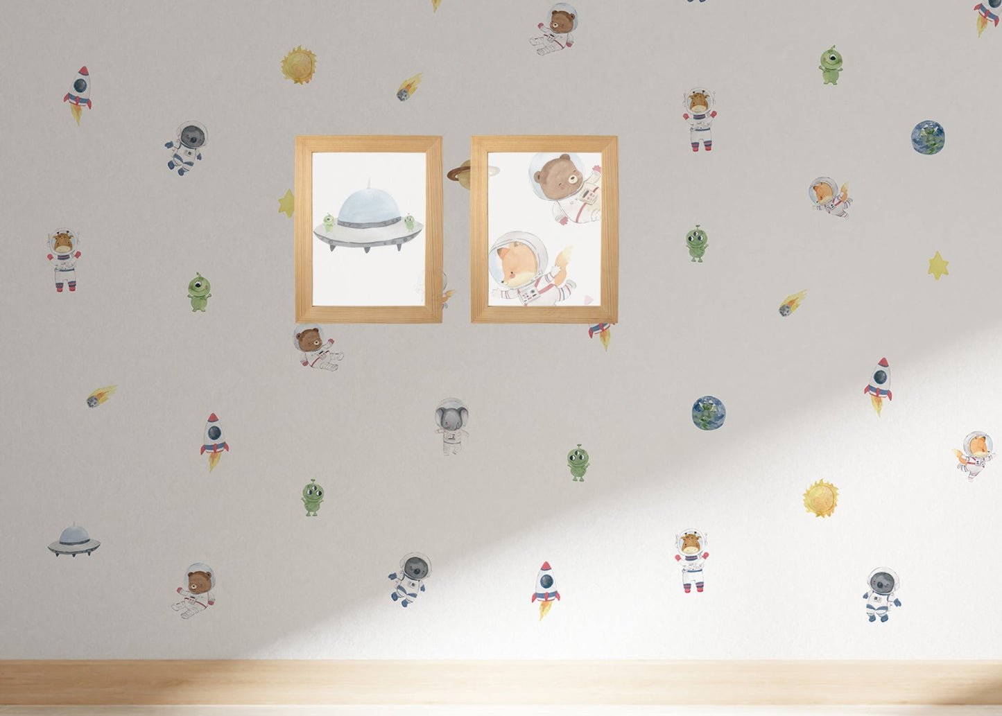 Animals in Space Removable Sticker Decals
