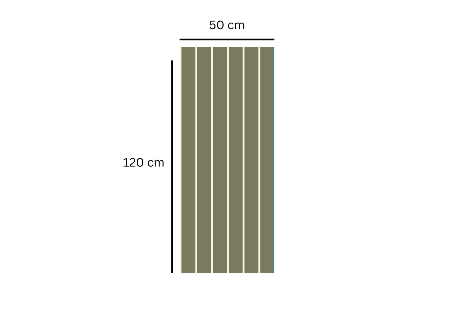 Green & Beige Stripes Half Wall Removable Sticker Decals
