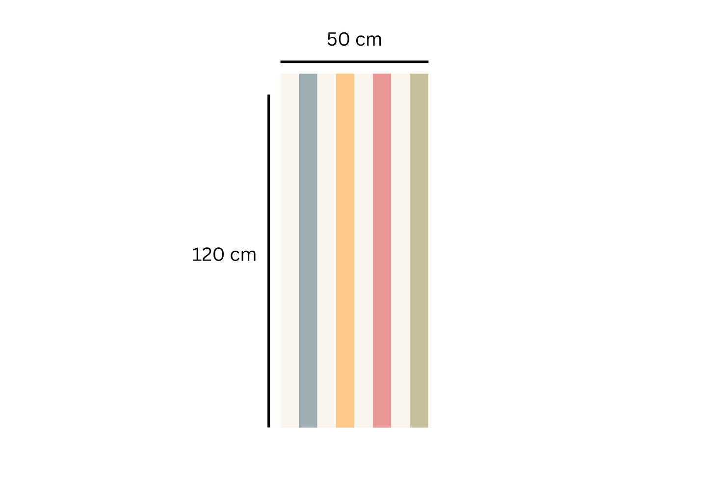 Pastel Stripes Half Wall Removable Sticker Decals