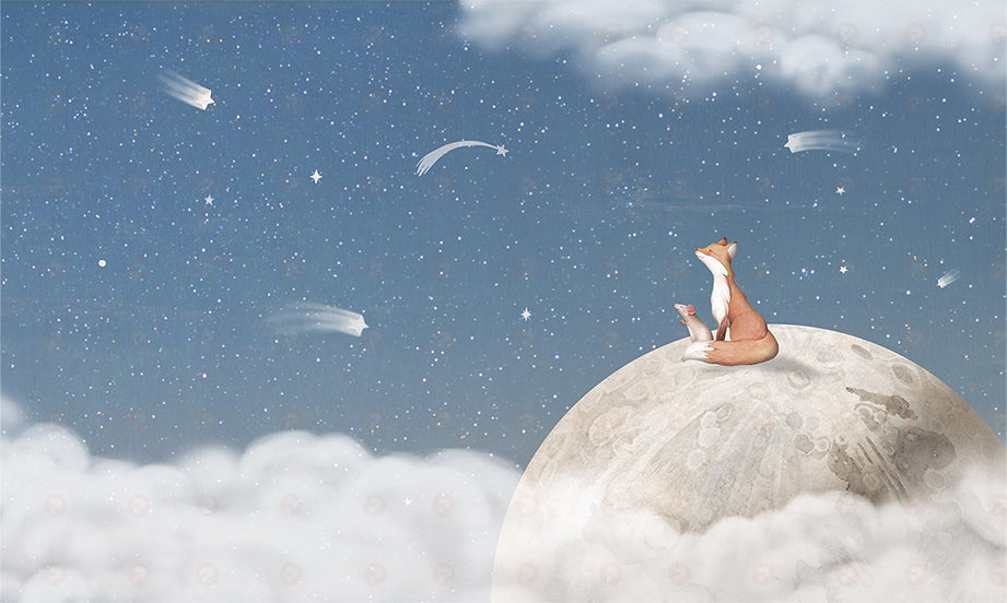 Fox On the Moon | Blue