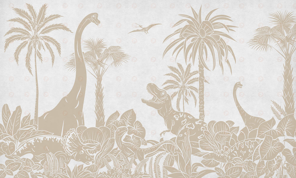 Monochrome Dino | Vintage White