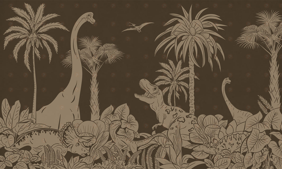 Monochrome Dino | Brown Vintage
