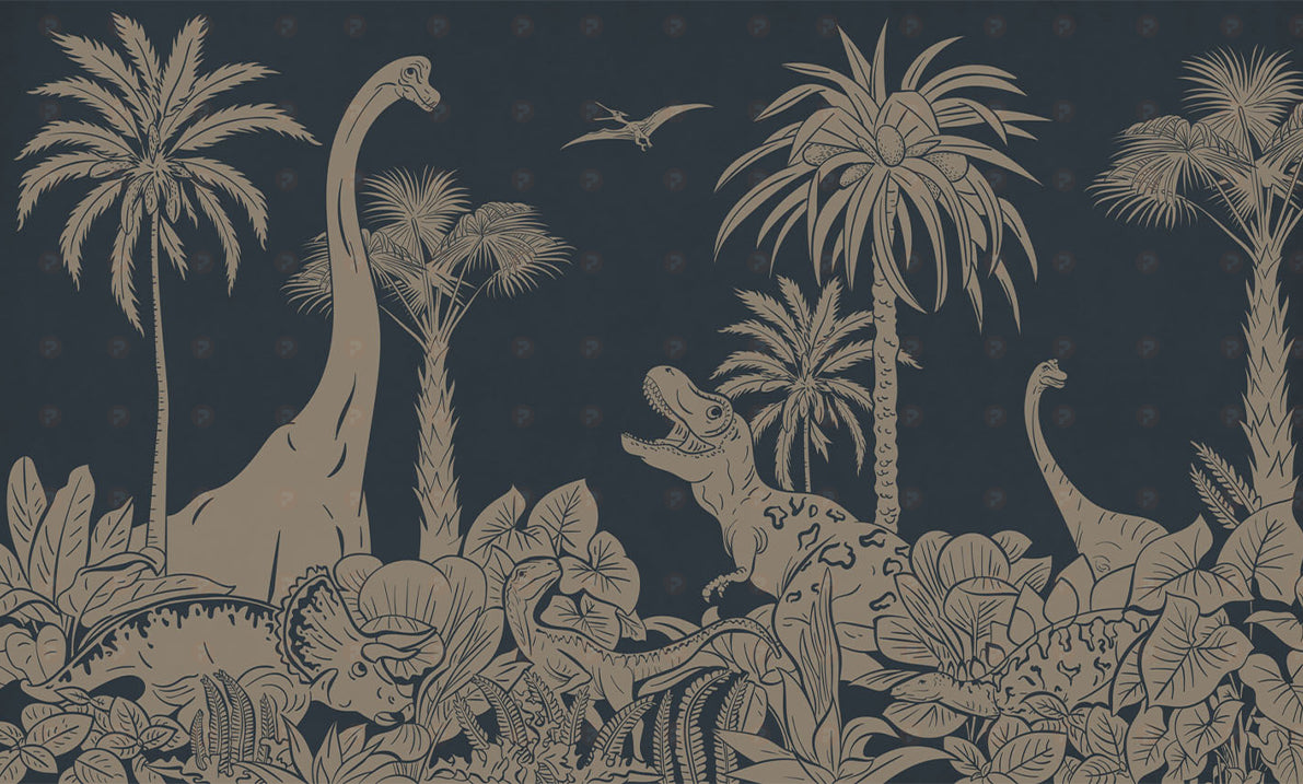 Monochrome Dino | Blue Vintage