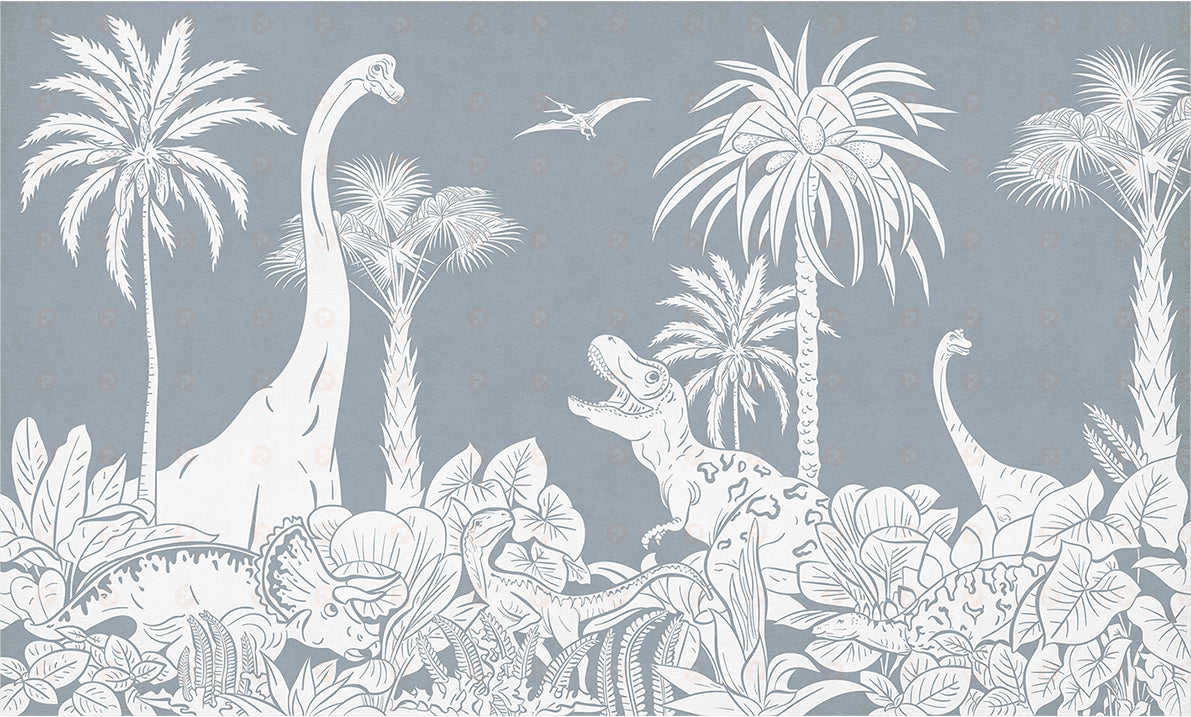 Monochrome Dino | Blue