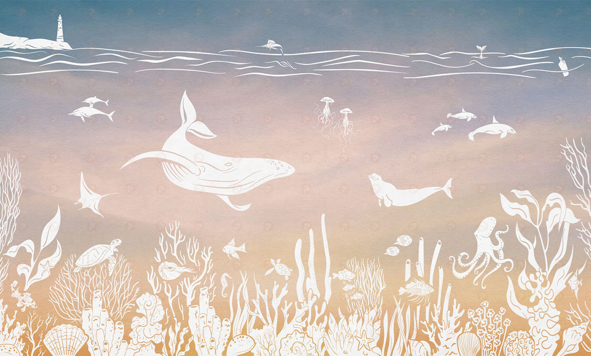 Monochrome Sea | Pink Aqua