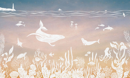 Monochrome Sea | Pink Aqua