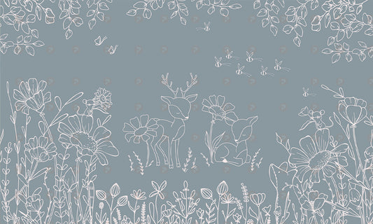Deer Doodles | Blue