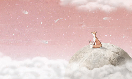 Fox On the Moon | Pink