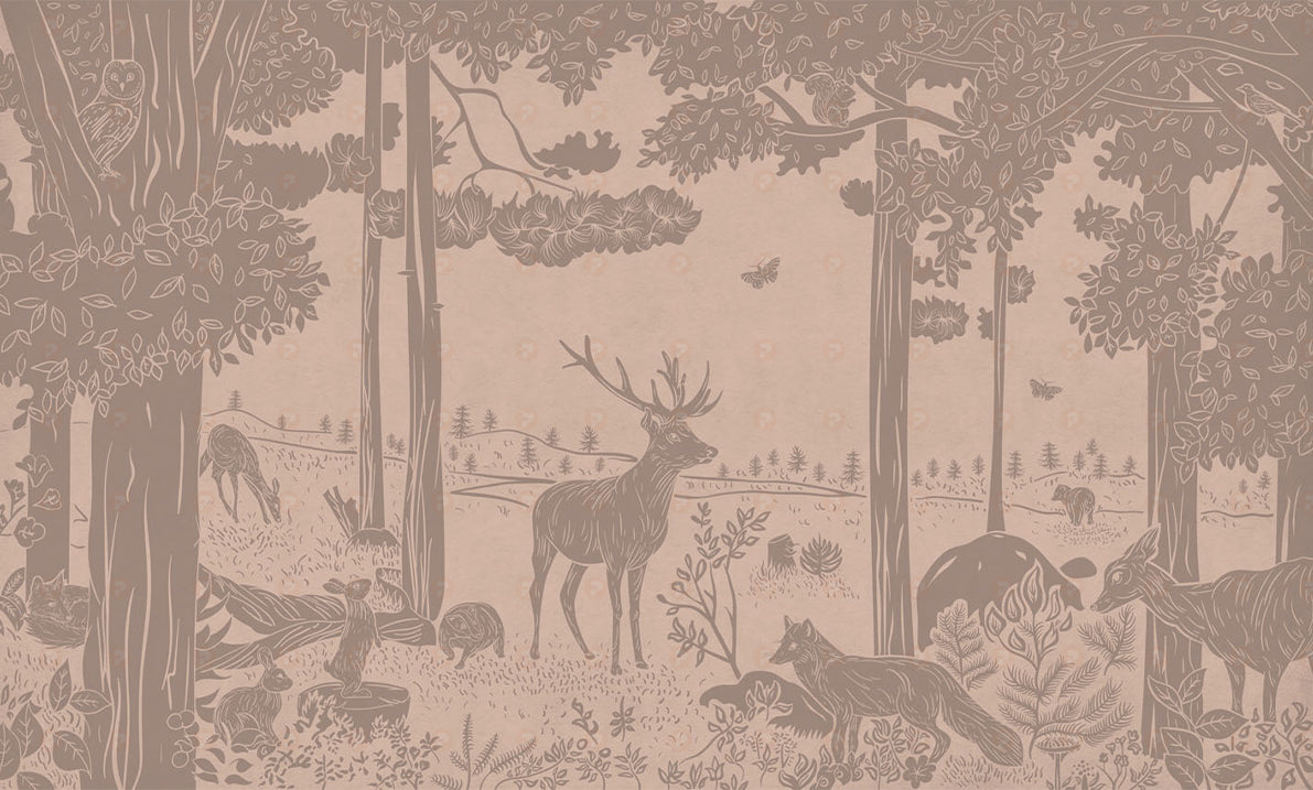 Monochrome Forest | Pink Vintage