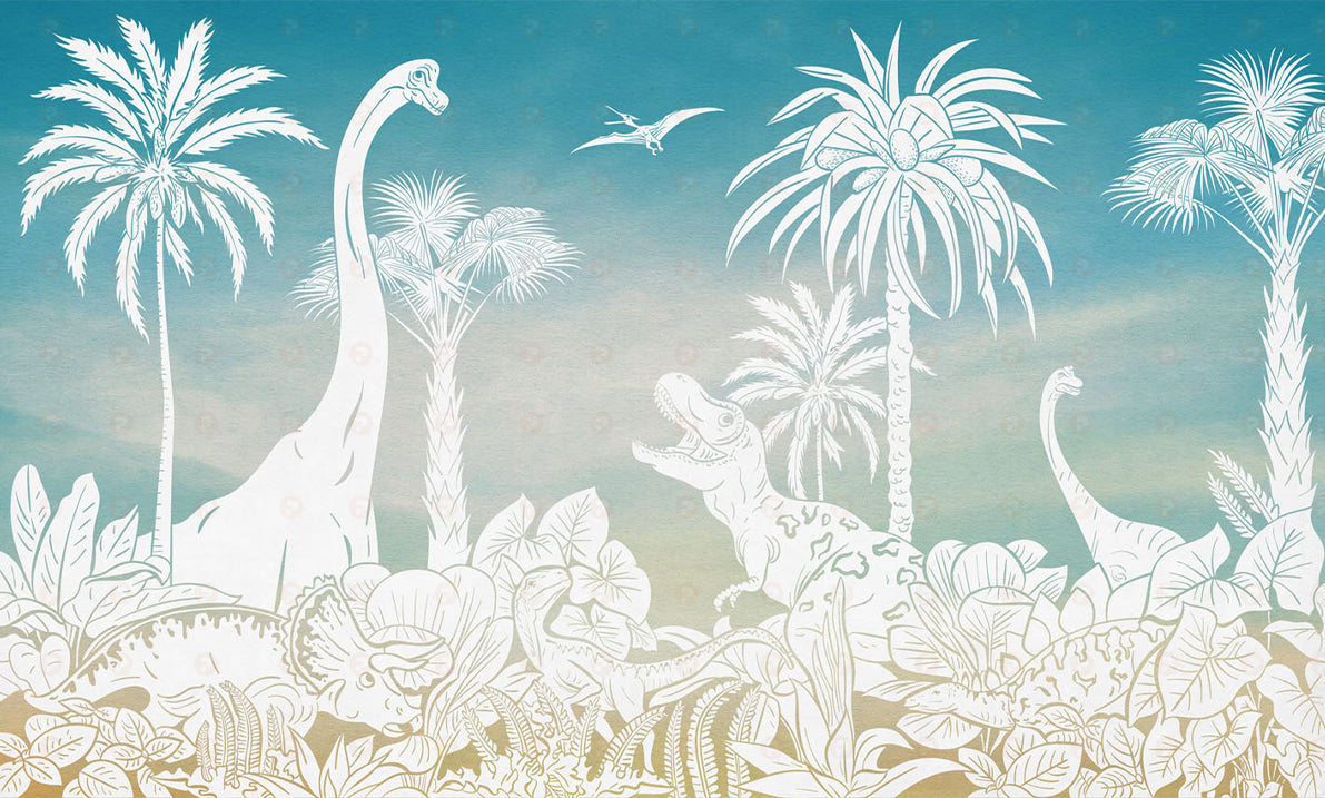 Monochrome Dino | Blue Sky