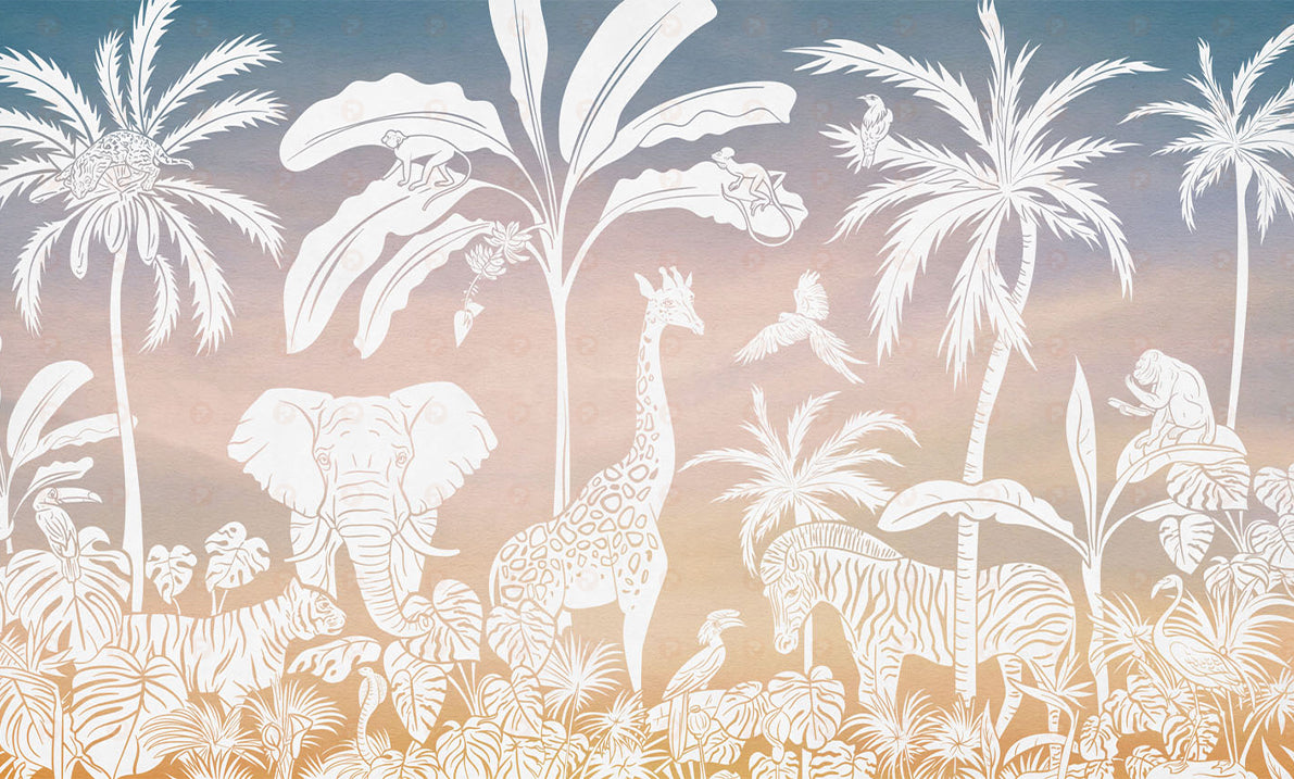 Monochrome Jungle | Pink Sky