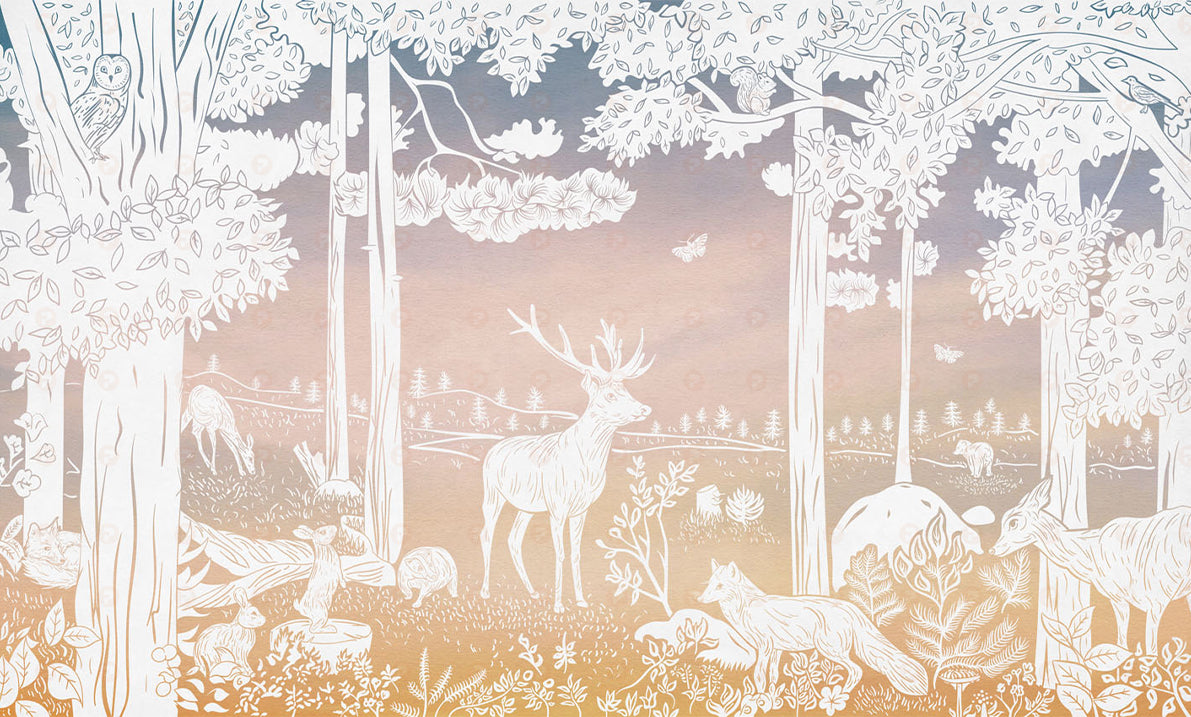 Monochrome Forest | Pink Sky