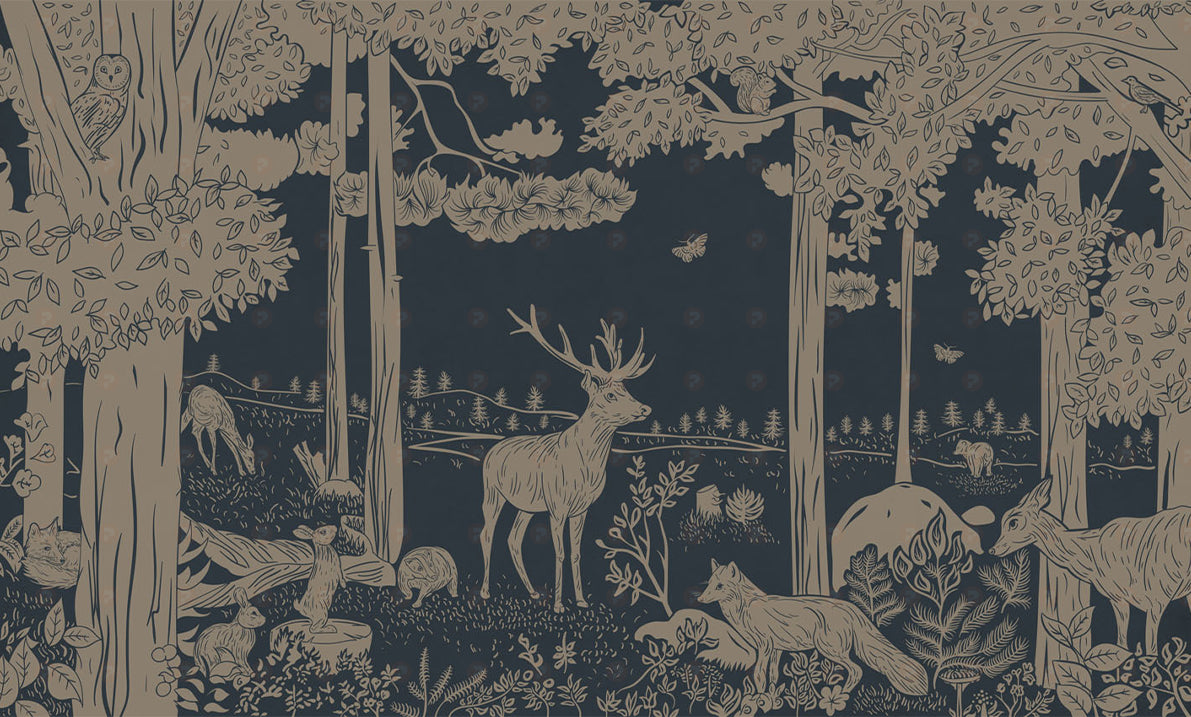 Monochrome Forest | Blue Vintage