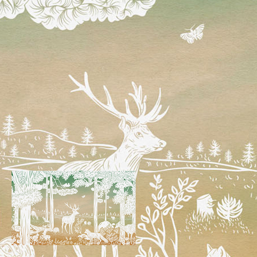 Monochrome Forest | Green Sky