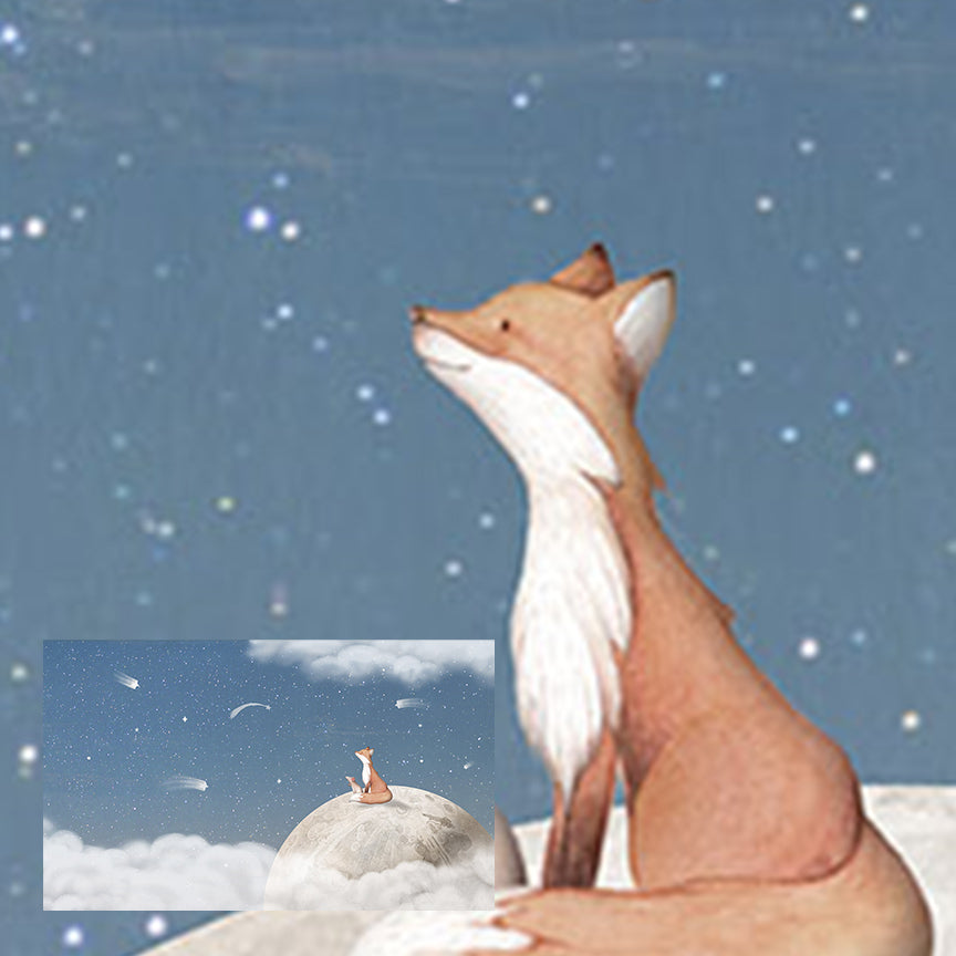 Fox On the Moon | Blue