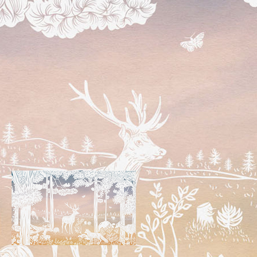 Monochrome Forest | Pink Sky