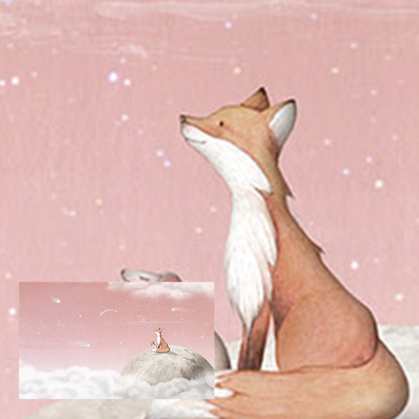 Fox On the Moon | Pink