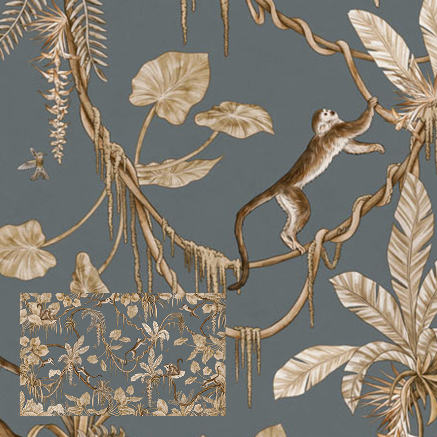 Playful Series | Monkey | Vintage Blue