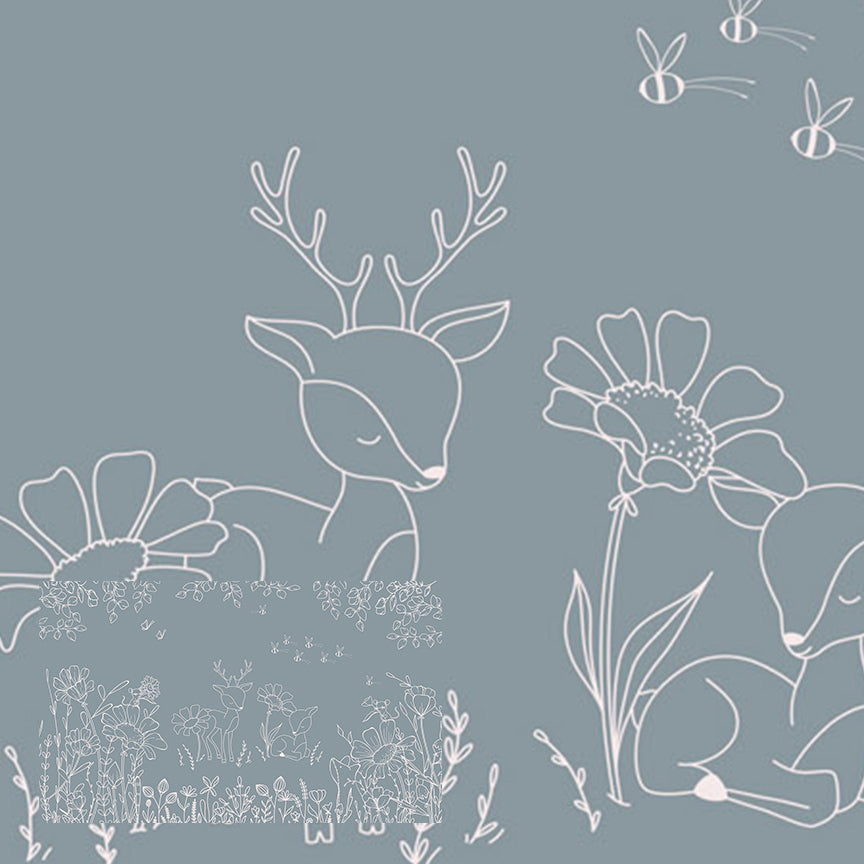 Deer Doodles | Blue