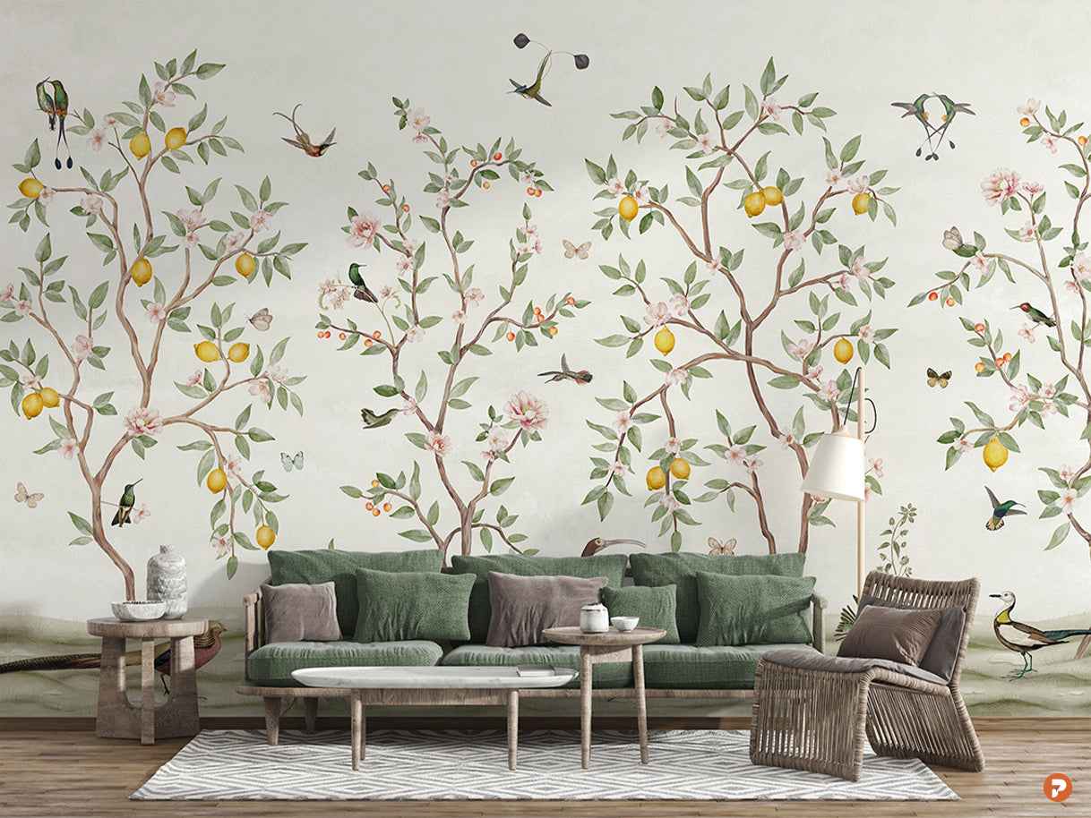 Lemon Tree Chinoiserie | White