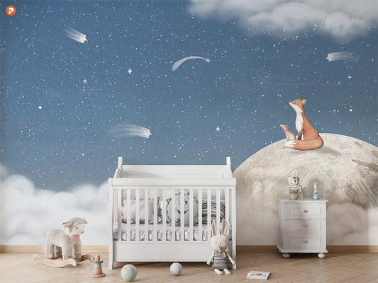 Fox On the Moon | Blue