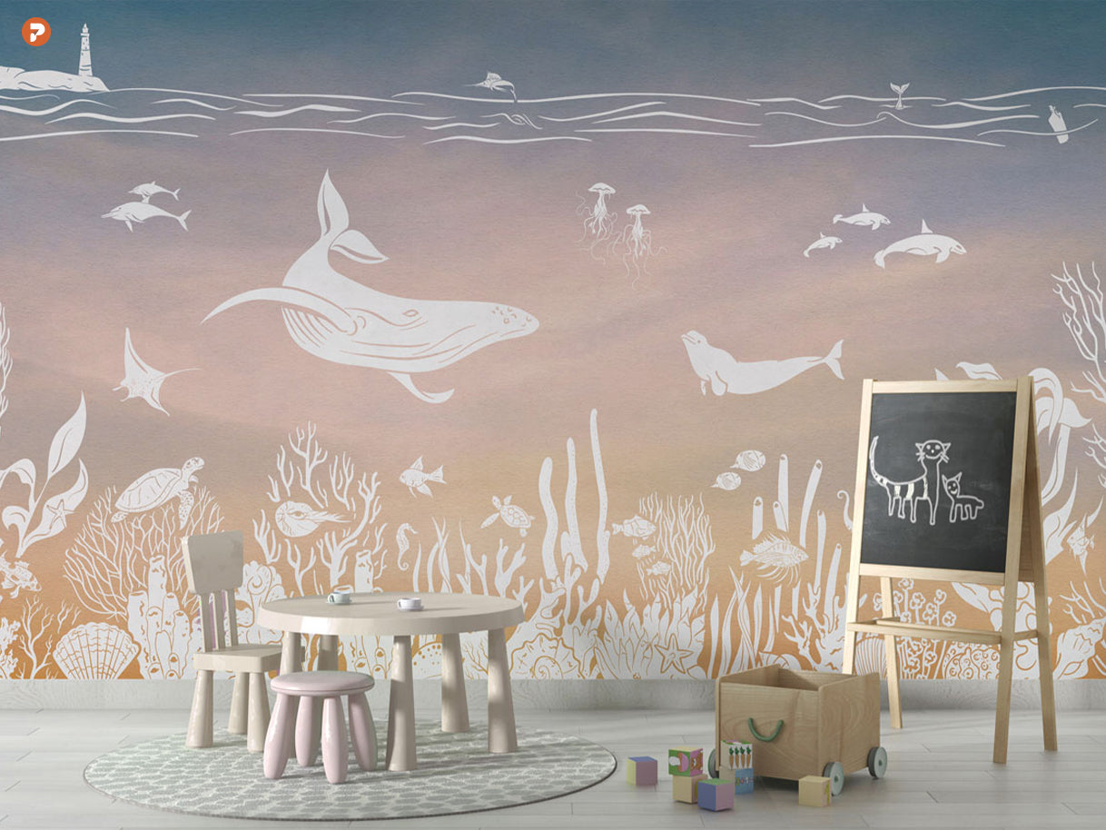 Monochrome Sea | Pink Aqua