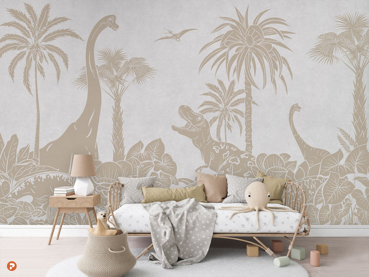 Monochrome Dino | Vintage White