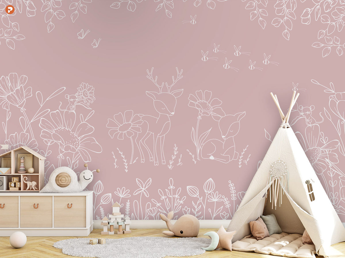 Deer Doodles | Pink