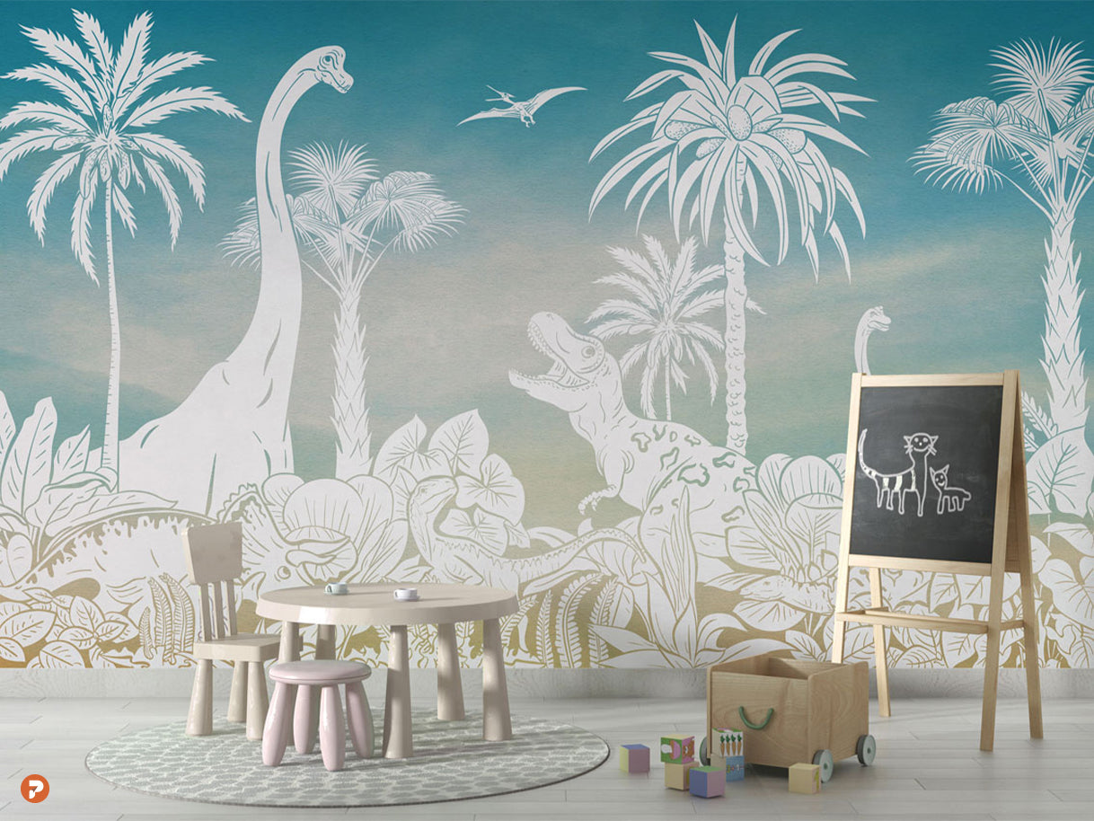 Monochrome Dino | Blue Sky