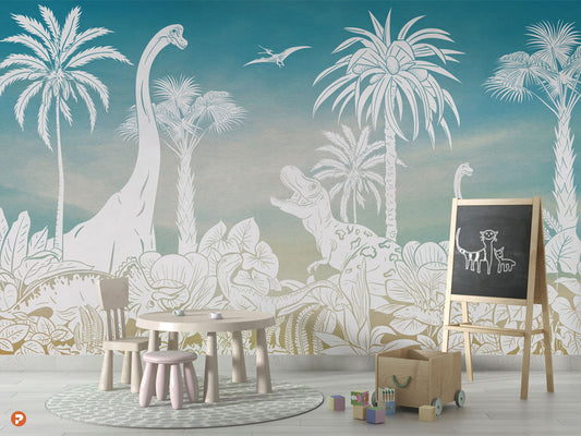 Monochrome Dino | Blue Sky