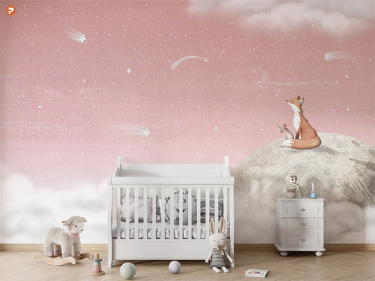 Fox On the Moon | Pink