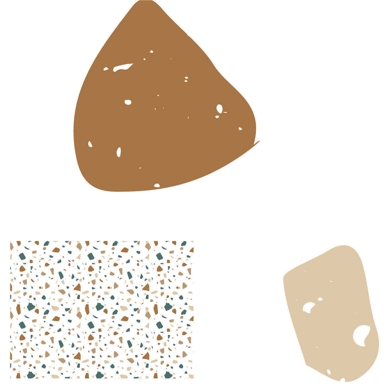 Terrazzo Brown & Blue Crop Proof